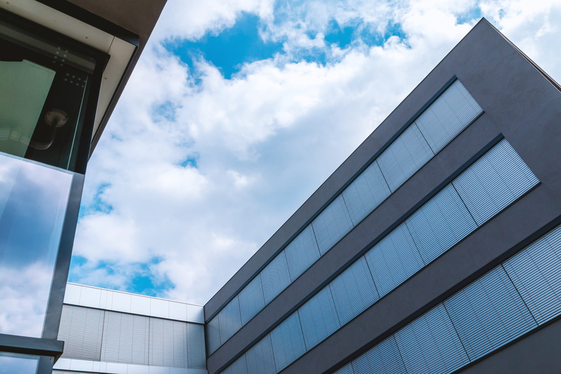 window, nature, 4K, building, glass - material, day, sky, outdoors, architecture, blue, built structure, beautiful, cloud - sky, glass, office, office building exterior