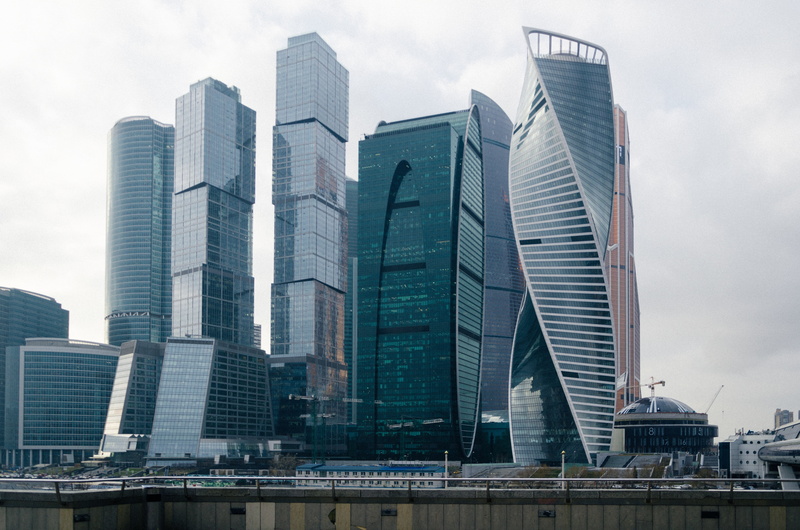 skyscrapers, business, financial district, building, moscow, modern, nature, landscape, office building exterior, office center, built structure, high-rise