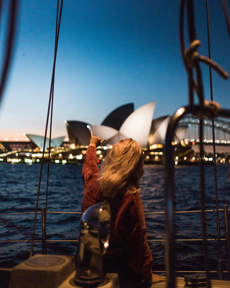 warmth, sea, sydney, boat, harbour, cold, shakka, casual clothing, summer, ocean, clear sky, mode of transportation, woman, canon, travel, adult, sky, sailboat