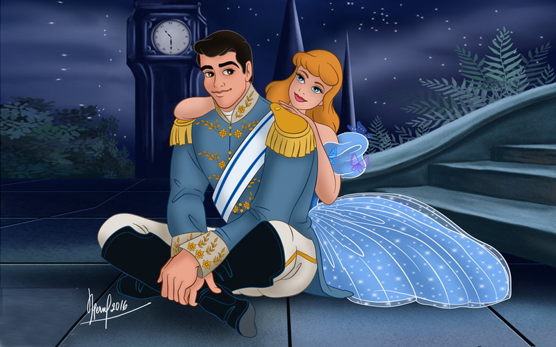 cinderella, 1080P, couple, prince, hd, evening, romantic, love, charming