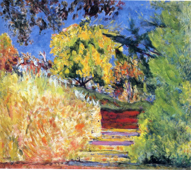Nabi intimism, 1080P, The place of the artist, The trees in the Park, steps, Pierre Bonnard