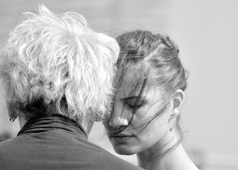 black and white, positive emotion, bonding, dance, two people, rear view, hamburg, females, real people, man, men, emotion, couple - relationship, daughter