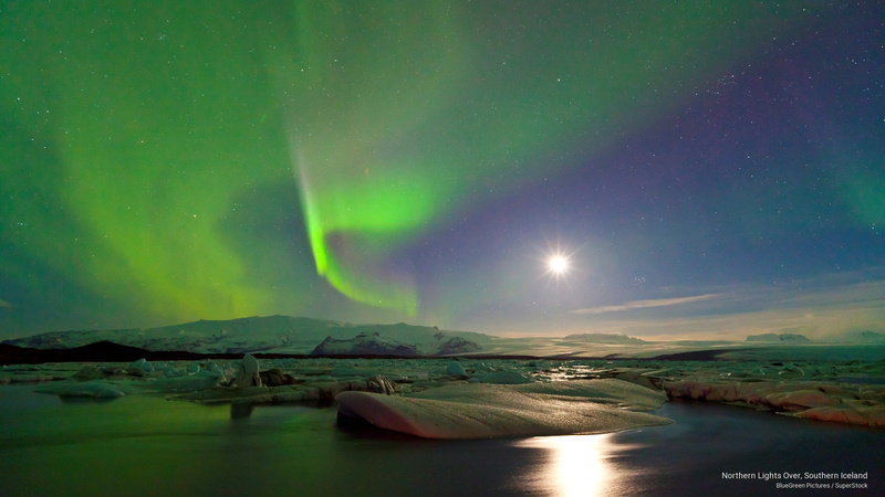 southern, Nature, iceland, lights, northern, 2K
