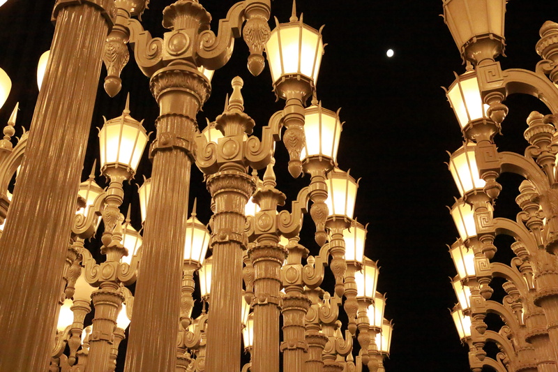 built structure, illuminated, sky, abundance, building, lacma way, hanging, united states, no people, museum, southern california, lacma, in a row, california