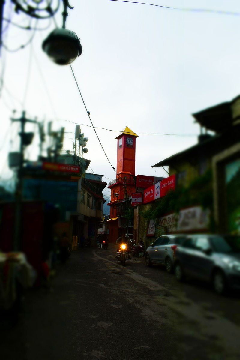 building exterior, travel, architecture, city, india, mode of transportation, mussoorie, bawadi landour bazaar, mall road, streetscape, selective focus