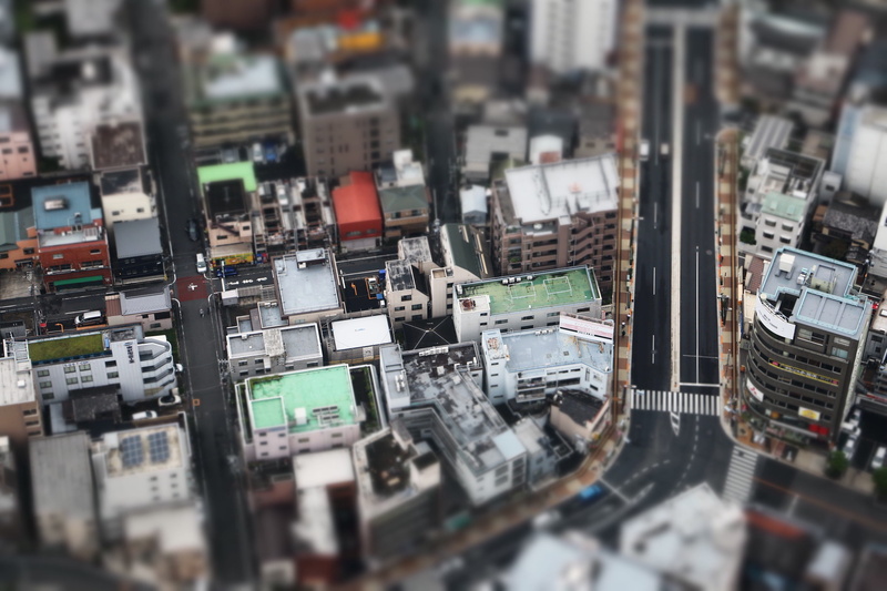 2K, outdoors, no people, aerial, view, cityscape, japan, built structure, tilt-shift, city, miniature, street, office building exterior, residential district