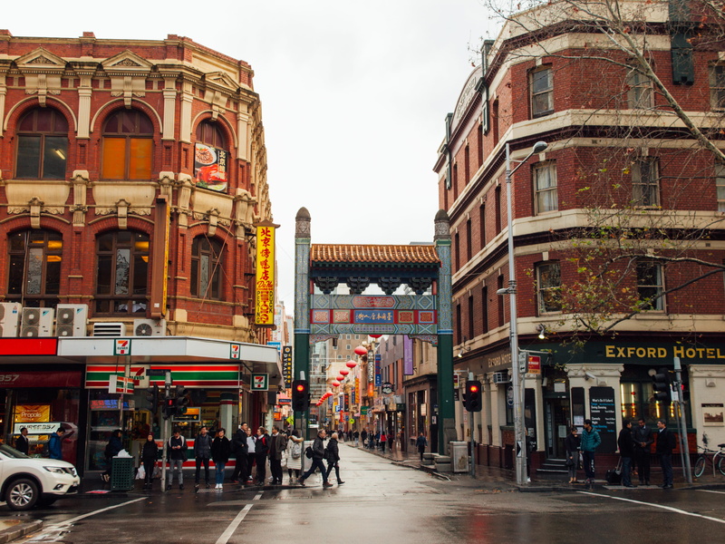 streets, nature, sky, women, australia, architecture, real people, rainy, city, chinatown, built structure, melbourne, group of people, outdoors, street