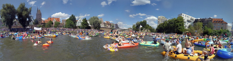 fun bathing, architecture, swim, travel destinations, group of people, wet, city, ulm, outdoors, tree, inflatable, danube, beach, day, inject, real people