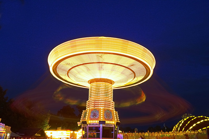 5K, chain swing ride, year market, at night, architecture, würzburg, Theme Park, Market, low angle view, amusement park, folk festival, motion, merry-go-round