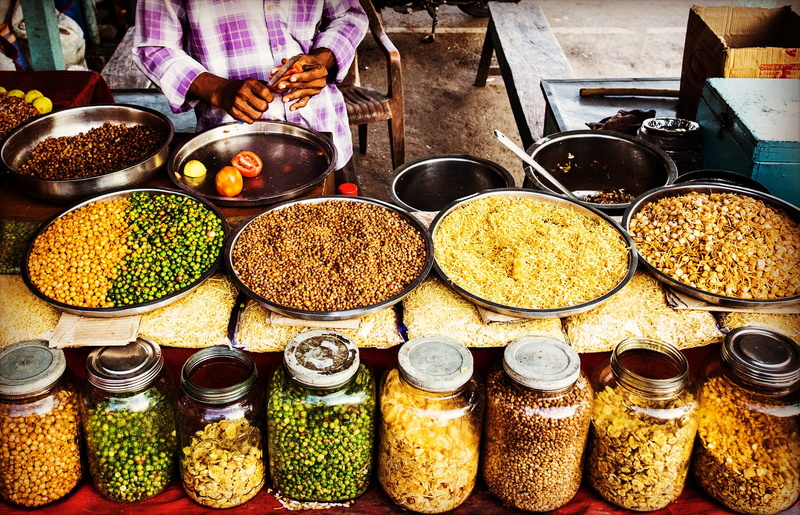 india, retail display, street, asian food, jars, food and drink, 1080P, outdoors, large group of objects, abundance, freshness, retail, cuisine, preparing food