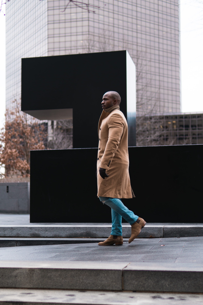men, portrait, building, black, sculpture, design, walking, near, urban, man, boot, profile, person, pathway, wearing, lifestyles, wall, footpath, architecture