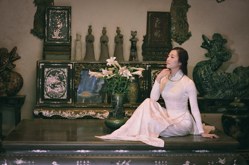 Girl, Model, Ao Dai, Women, 1080P, Asian, Lily, Vietnamese