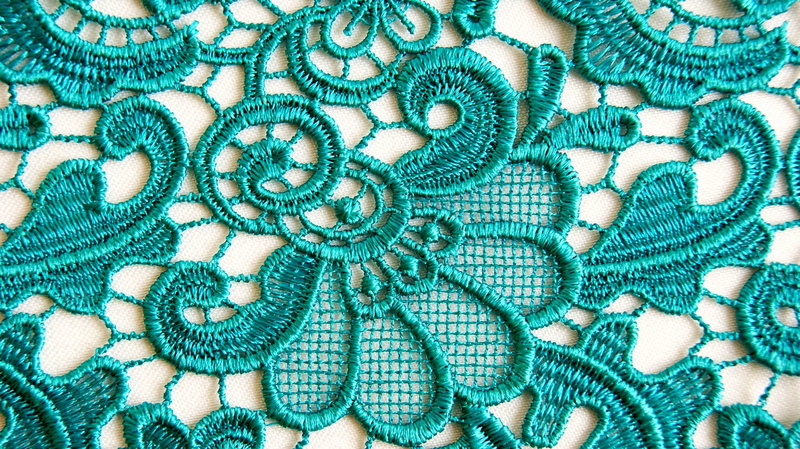 guipure, ornament, 1080P, floral motif, texture, pattern, silk thread, lace, Aqua