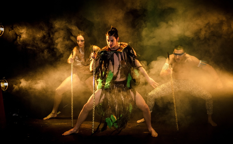 night, digital composite, two, young adult, water, motion, standing, staff, models, 4K, celebration, costume, holds, girl, holding, young men, pretty