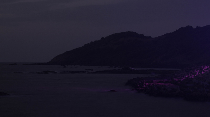 night, scenics - nature, dusk, shore, 5K, landscape, purple, tranquility, lowlight, rock, tranquil scene, water, no people, sky, nature, beauty in nature