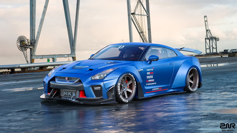 Nissan, Nissan GT-R, car, blue cars, vehicle, 1080P