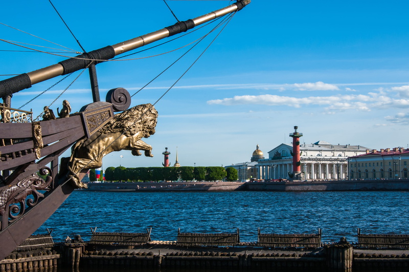 russia, representation, sights, sculpture, outdoors, peter, beautiful view, architecture, 4K, river, sailboat, nature, travel, no people, petersburg, travel destinations