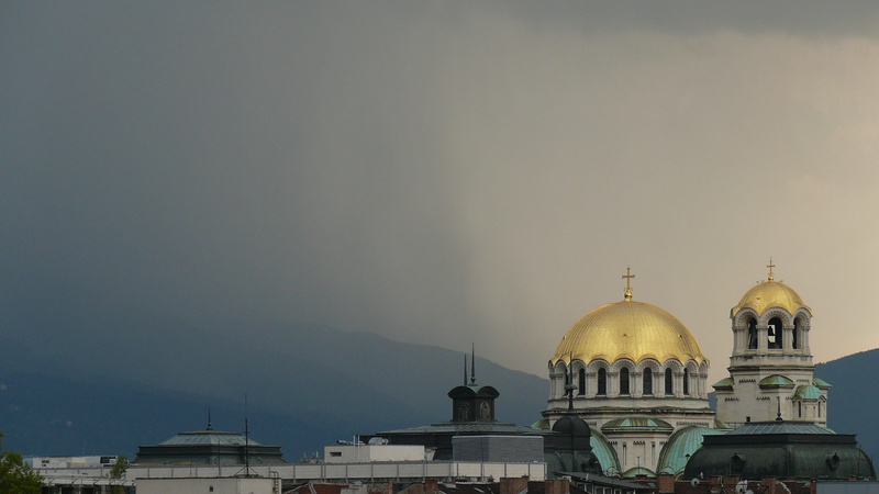 clouds, dome, cultures, Alexander Nevsky Church, tourism, religion, famous Place, rain, Bulgaria, city, fog, sky, building, church, architecture, islam