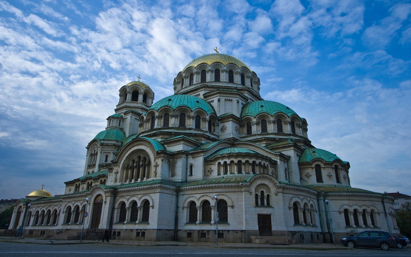building exterior, architecture, alexander nevsky cathedral sofia, built structure, day, sky, arch, low angle view, religion, travel destinations, 1080P