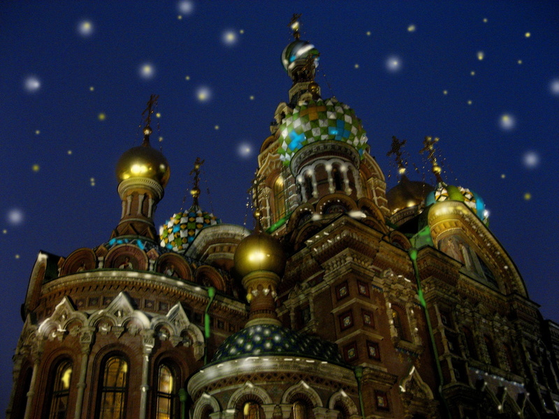 travel destinations, cathedral, basil, night, famous Place, building exterior, building, gold colored, our savior on the blood, st petersburg russia, s