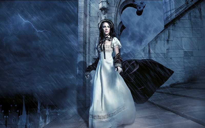 1080P, Night, Fantasy, Raining, Girl