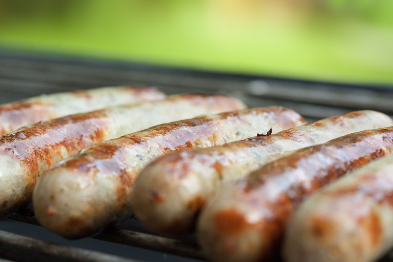 food, wellbeing, meat, heat, still life, Grill, grill sausages, barbecue, dinner, six, barbecue grill, in a row, Sausage, ready-to-eat, photo, Sausages