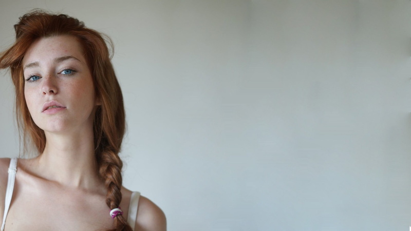 women, 1080P, blue eyes, Leeninek, Lena J, Plait, Freckles