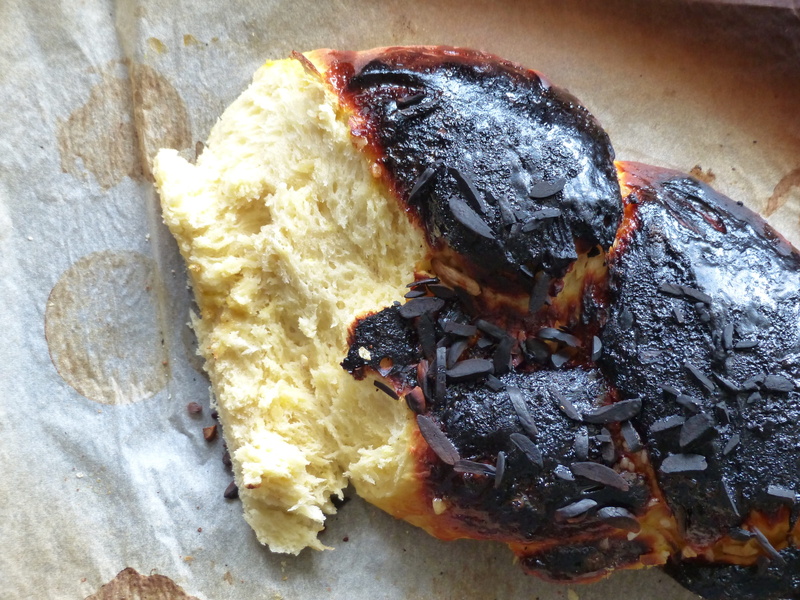 black, food and drink, burnt, indoors, dough, unhealthy eating, bread, charred, snack, Easter, meal, cake, plait, almonds, food, meat, plate, still life
