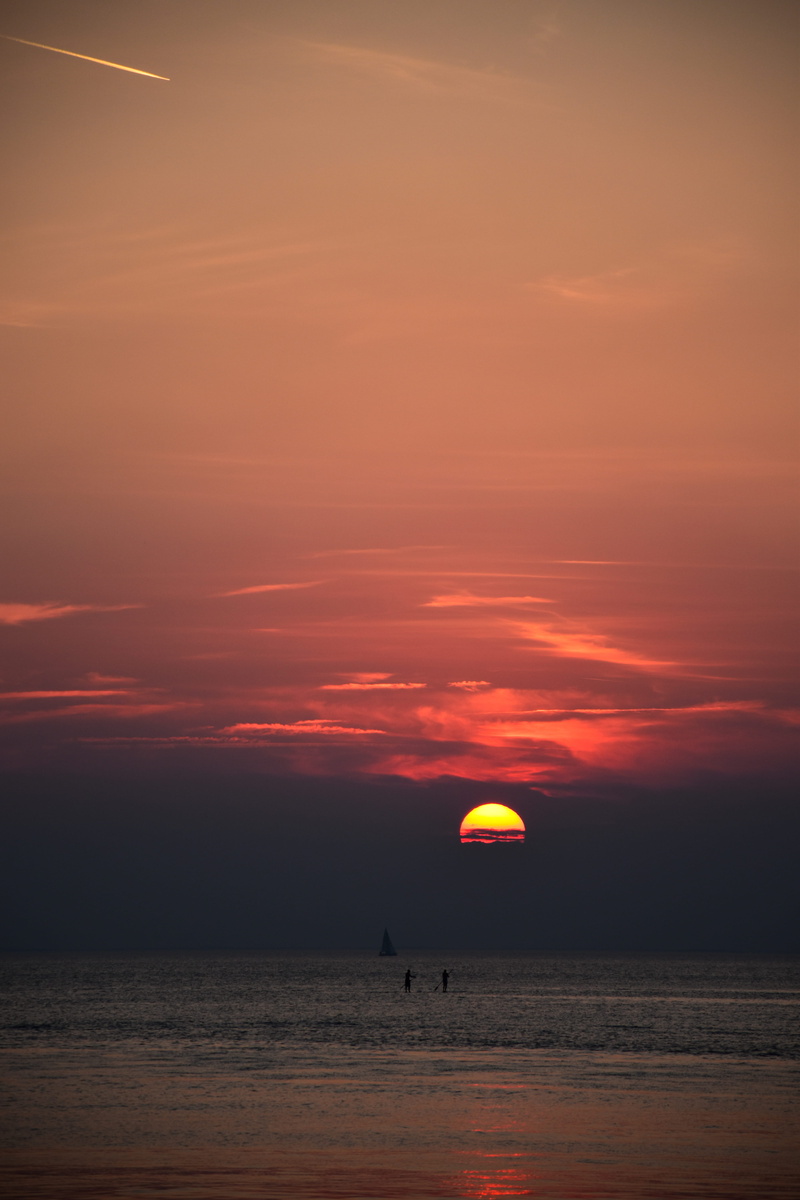 vacations, scenics, sea, back Lit, silhouette, colour, travel Destinations, no People, seascape, orange Color, beach, dawn, cloud - Sky, water, red, sun