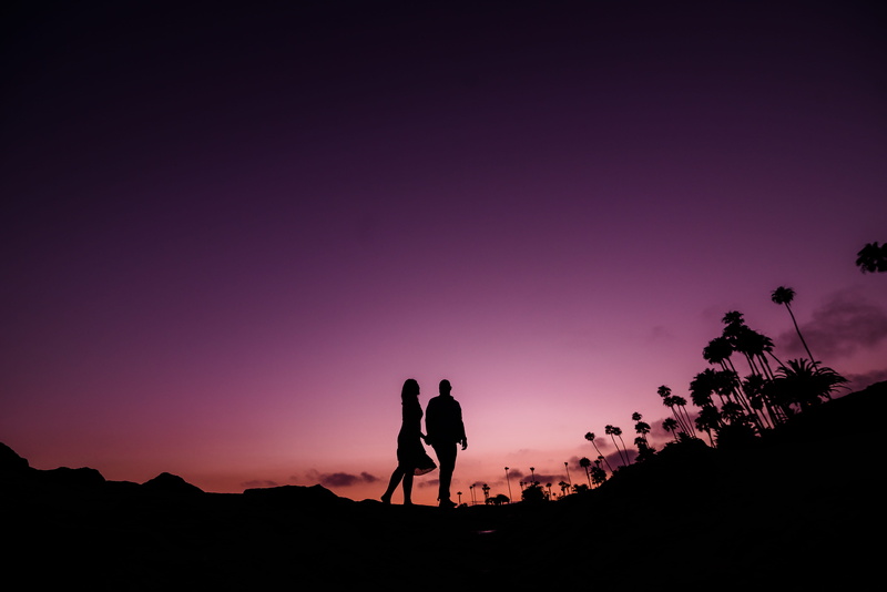 people, copy space, positive emotion, purple, two people, women, lifestyles, beauty in nature, couple, silhouette, couple - relationship, standing, sunset