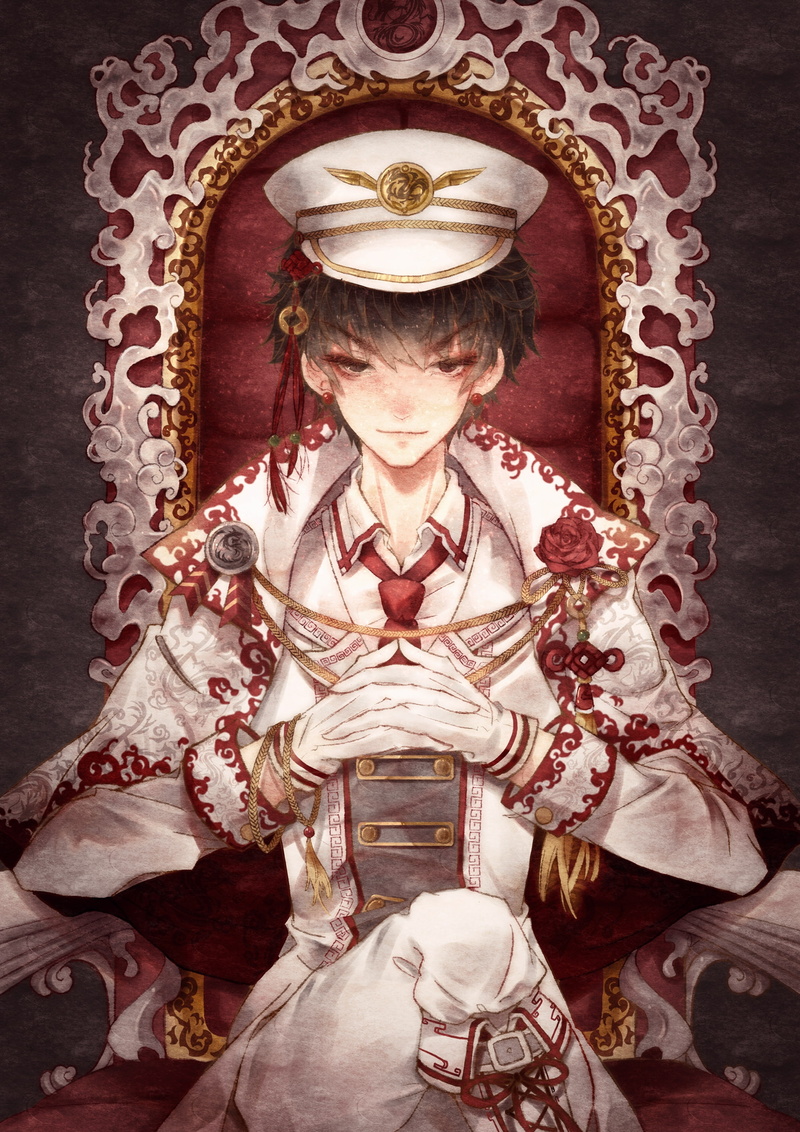 anime boy, spirituality, human representation, representation, crown, clothing, ornate, prince, gold colored, indoors, religion, sculpture, adult, hoozuki no reitetsu