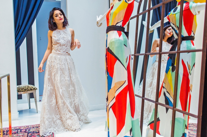 dummy, brunette, 1080P, 2015, dress, Bryan Derballa, reflection, newspaper, in white, The New York Times, Vanessa Anne Hudgens, photoshoot, mirror, actress