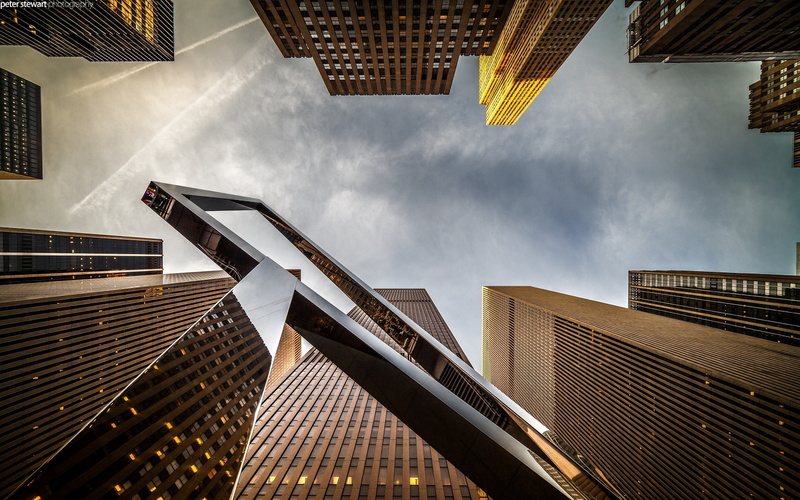 office building exterior, built structure, tall - high, architecture, modern, skyscraper, city, office, nature, low angle view, tower, New York City, building exterior