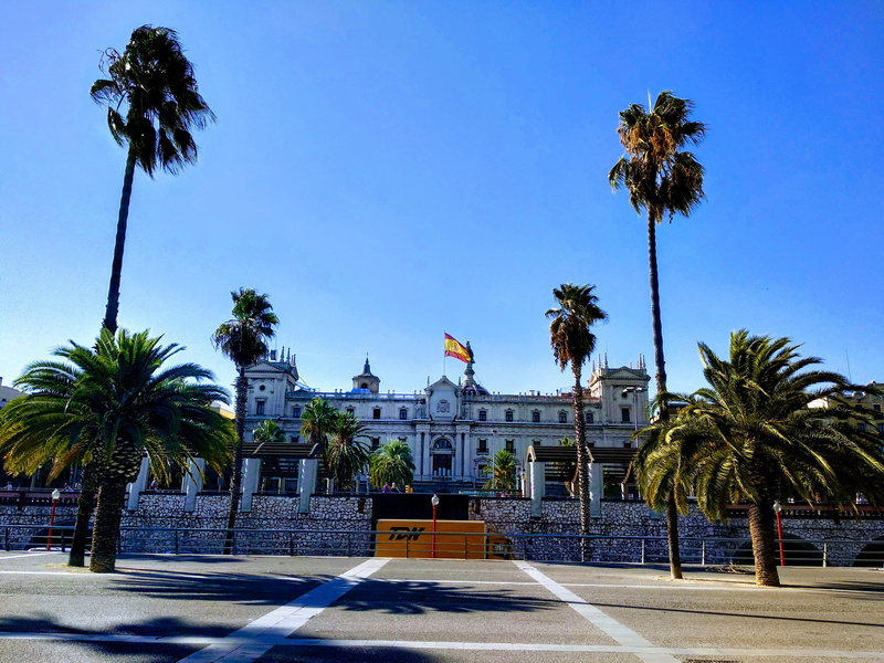 sunlight, intersection, plant, tropical tree, arecaceae, no people, building exterior, day, spain, city, street, architecture, nature, urban, sky, tropical climate