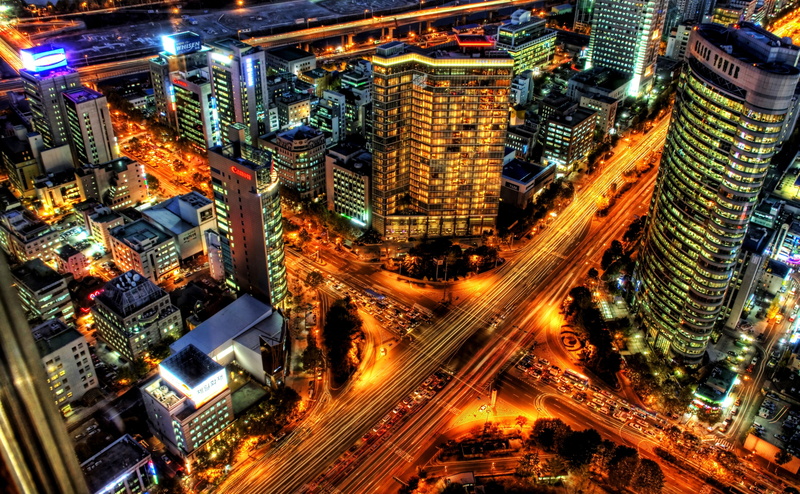 Hour, outdoors, 4K, long exposure, eye, high angle view, Buildings, Crossroads, streets, no people, City, motion, photography, multiple lane highway