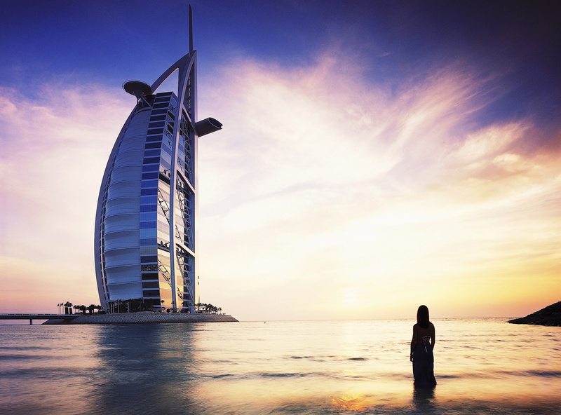 burj al arab, sea, 2K, travel destinations, scenics - nature, cloud - sky, beauty in nature, city, United Arab Emirates, arabia, water, Dubai, sky, saudi