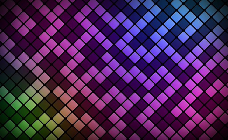 tiled floor, illuminated, Pattern, 2K, low angle view, grid, multi colored, ceiling, geometric shape, architecture, design, shape, Colorful