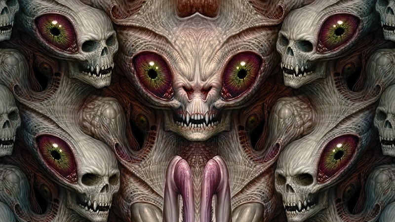 eyes, horrible creatures, 1080P, heads, teeth, faces