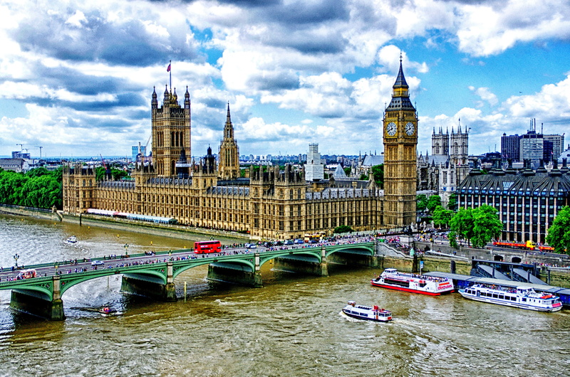 Big Ben, London, pleasure boats, the river Thames embankment, Westminster bridge, The Palace of Westminster, 4K