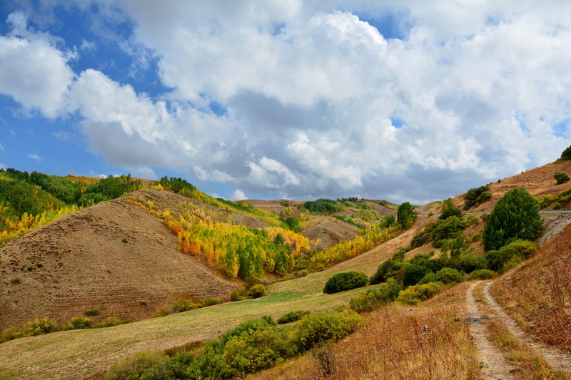 white clouds, taylor, rocks, road, autumn scenery, natural life, day, clouds, natur, grassland, cloud - sky, photo, mountain, travel, highland, non-urban scene