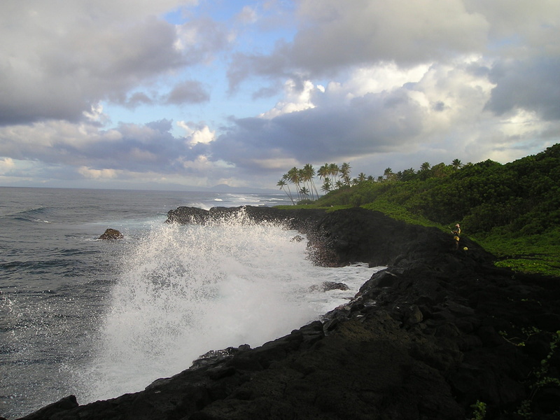 water, 1080P, wave, crashing, south sea, coast, power in nature, land, hitting, rock - object, exotic, beach, power, angler, sea, island, waves, samoa