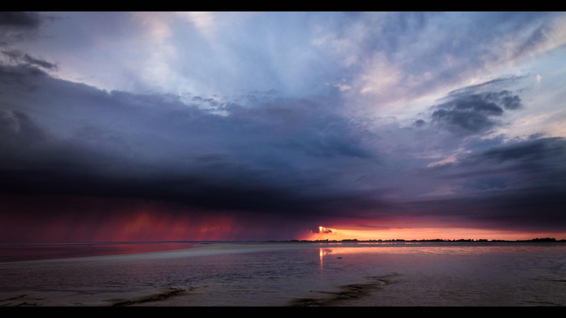 storm, magnificent, beach, sunset, behind, nature and landscapes, 1080P, clouds