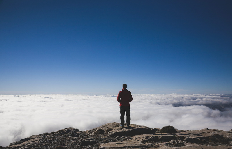 standing, landscape, day, man, sky, men, rock, solid, spain, daytime, outdoors, clear sky, bluesky, beauty in nature, person, remote, 4K, scenics - nature