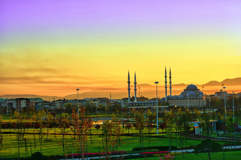 nature, greens, built structure, park, sunrise, purple, near, cami, sky, light, outdoor, blue, garden, turkey, outdoors, scenics - nature, building, city