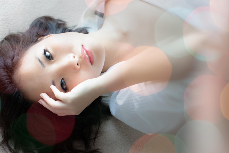 Asian, young, eyes, bokeh, boke, lips, 1080P, white, hand, beauty, Emi, teeth, girl