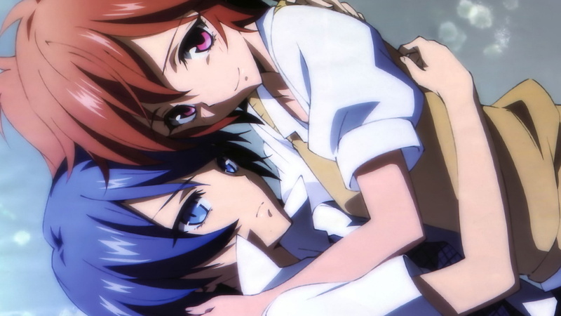 1080P, Akuma no Riddle, red eyes, blue hair, Ichinose Haru, redhead, anime girls, blue eyes, Azuma Tokaku