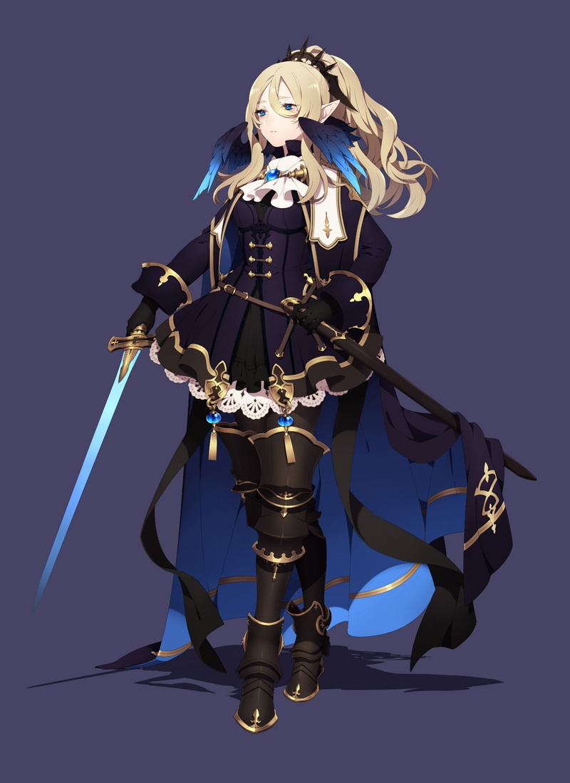 sword, armor, uniform, blue eyes, one person, adult, blonde, original characters, technology, studio shot, colored background, 720P, business, human representation