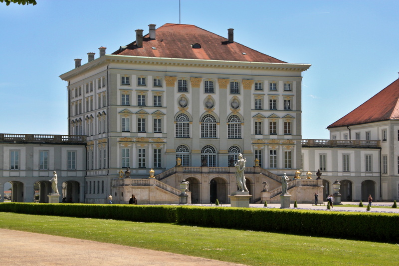 castle park, nature, building, castle nymphenburg, day, grass, outdoors, castle, bavaria, munich, history, sky, romantic, home, mansion, government, facade
