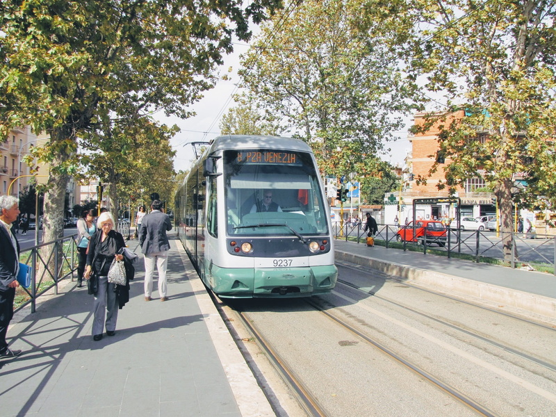 men, plant, transportation, trees, sunlight, land vehicle, street, nature, real people, 1080P, public transportation, track, neighbourhood, italy, tram
