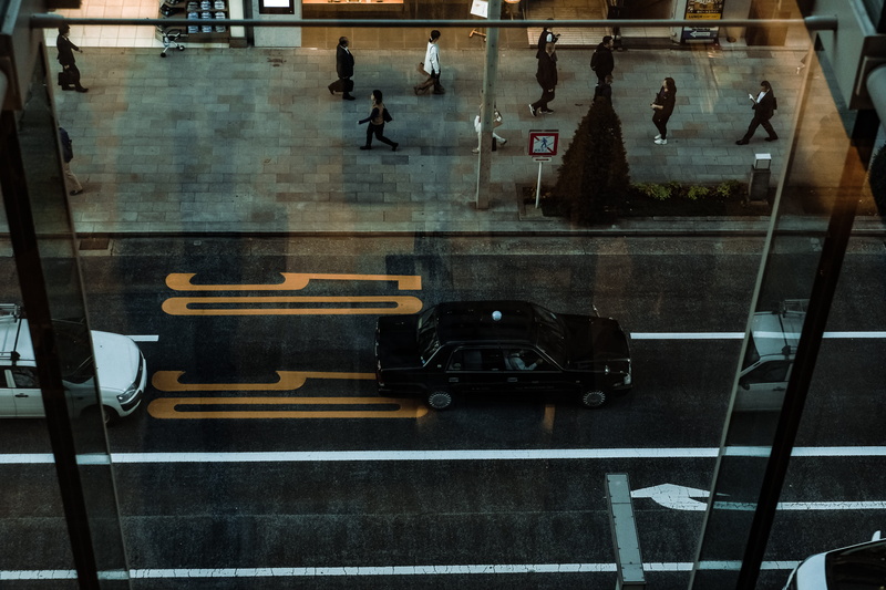 glass - material, day, architecture, seat, public transportation, transparent, street photography, view from window, street, 5K, tokyo, tokyo city, no people